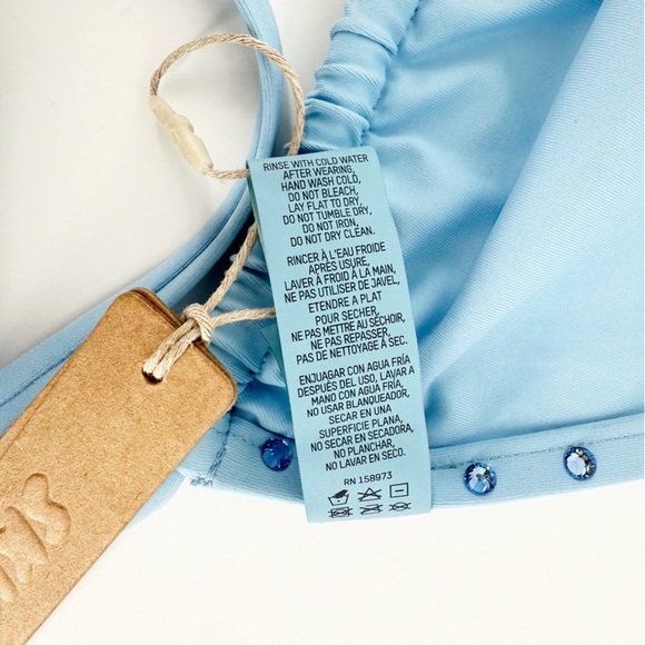 NWT Skims Rhinestone Triangle Bikini Top in Iris Blue Large - Picture 6 of 8